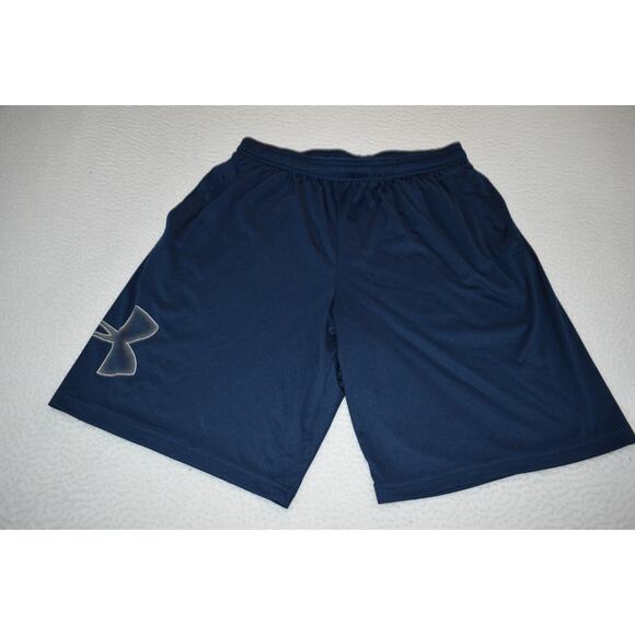 Under Armour Gym Shorts Mens Size Large With Pockets Performance Blue - Picture 2 of 5